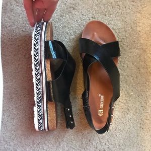 Black platform sandals